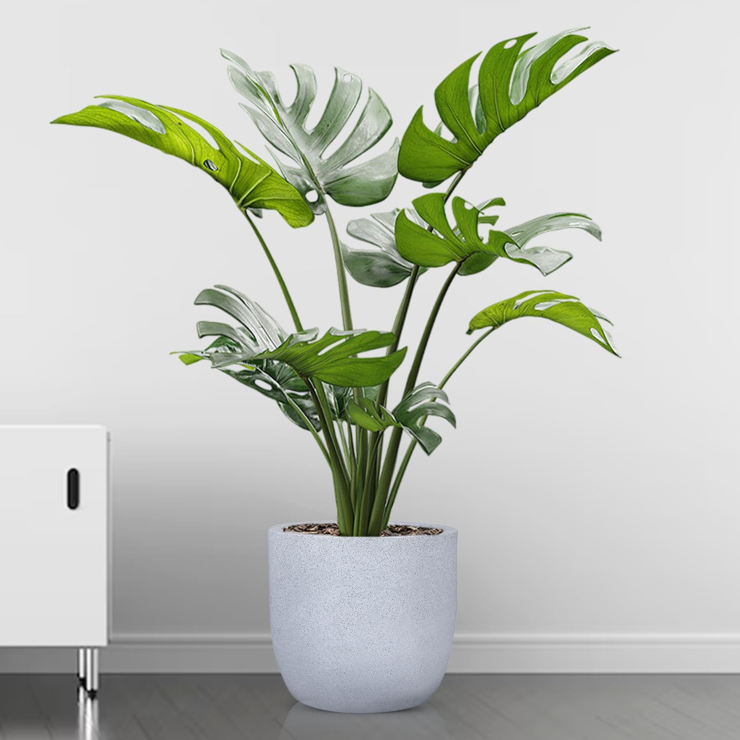 BonKaso 12 Inch White Jaguar Planter - Durable & Lightweight -18 BonKaso 12 Inch White Jaguar Planter - Durable & Lightweight -18