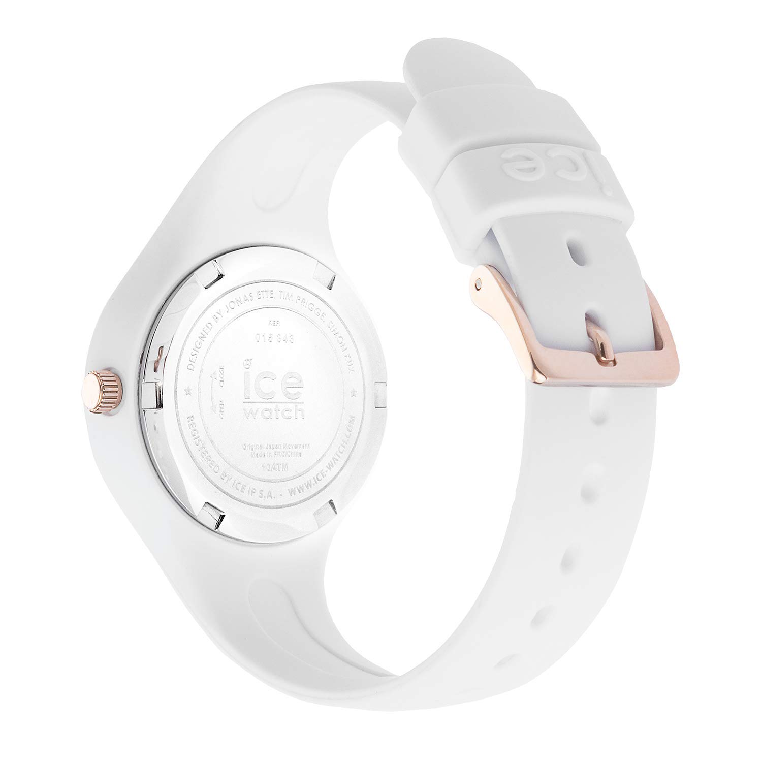 Ice-Watch - Ice Glam White Rose-Gold Numbers - Women's Wristwatch with Silicon Strap