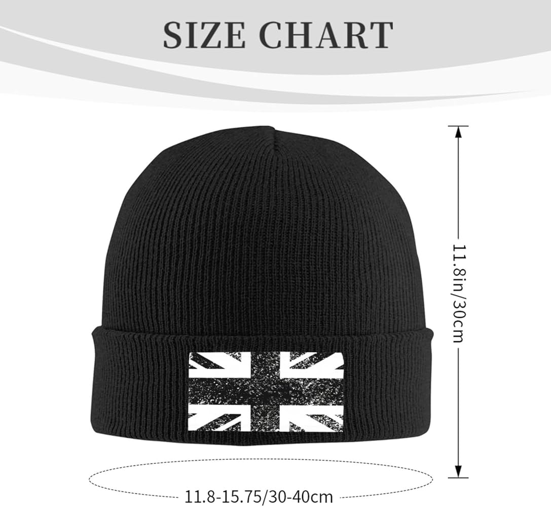 帽子 Vintage Union Jack Design Beanie Haebfsl Vintage Union Jack Great Britain Flag Black Beanie Hat for