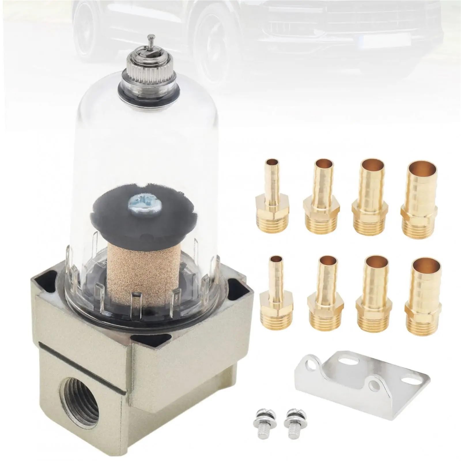 Crank Case Oil Breather Separator Filtr pojemnika olej z 8 szt. Rurek łączących Uniwersalny zbiornik z przegrodami separatora silnika