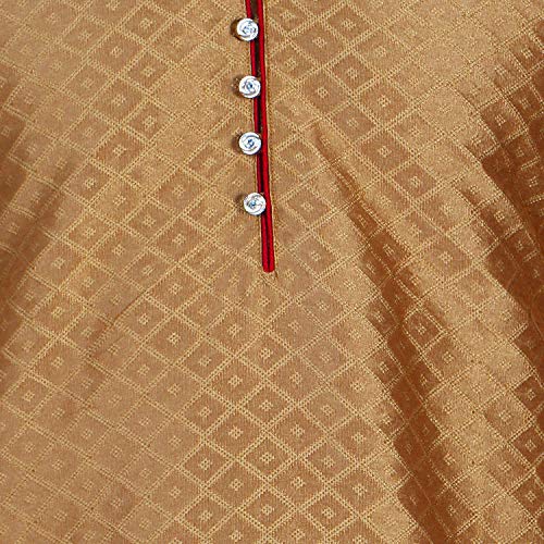 Image of SKAVIJ Men's Art Silk Woven Design Kurta Pajama Set Festive Jacquard 2-Piece Ethnic Dress