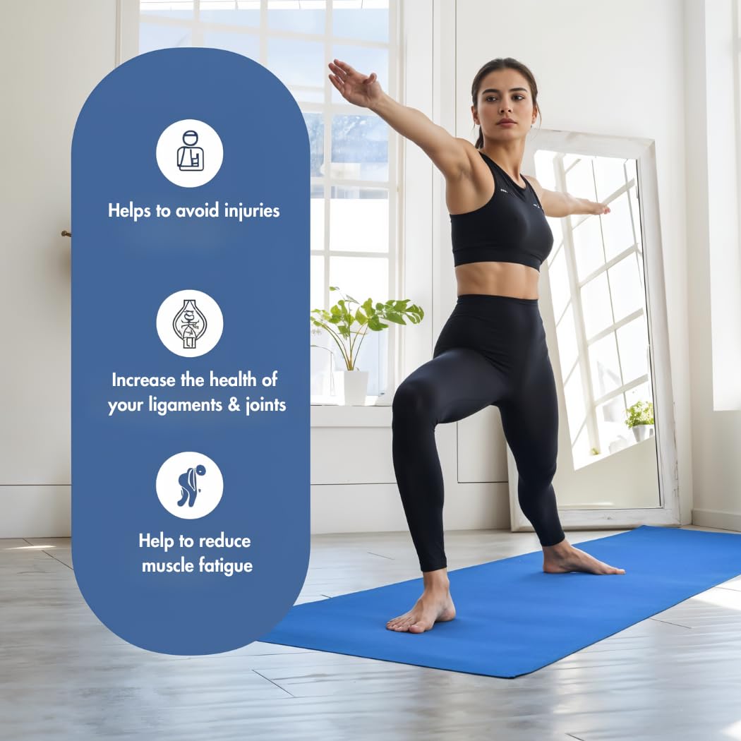 Esterilla de yoga gruesa para ejercicio y pilates – Esterillas de yoga antideslizantes con correa, extra ancha mate para el hogar, esterilla de pilates ligera y duradera para estudio y fitness
