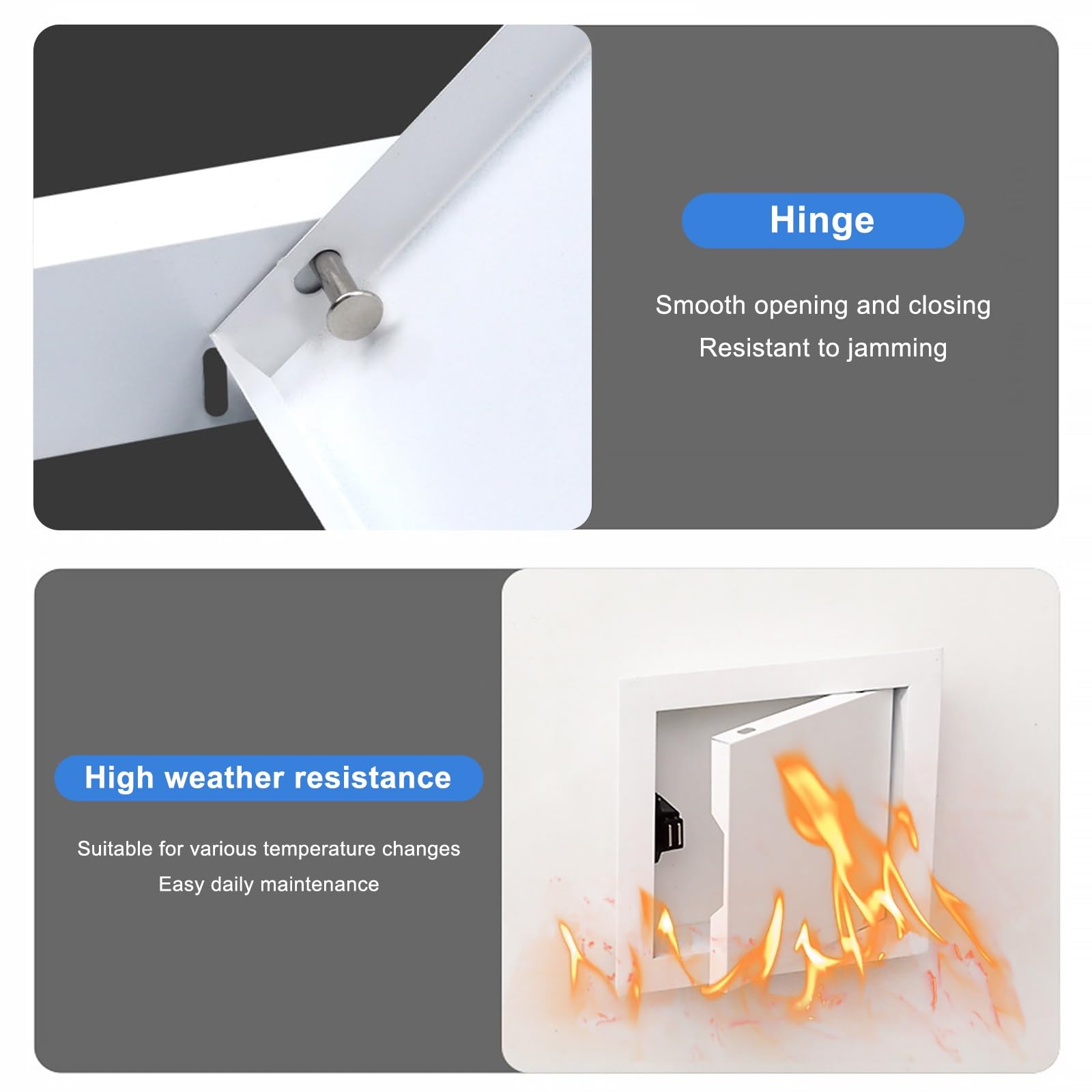 Dachboden-Zugangstür aus Aluminiumlegierung, Metallplatte mit Press-to-Open-Mechanismus, einfache Installation für Wände/Decken, versteckter Zugang zu Sanitärinstallationen (35 x 55 cm)