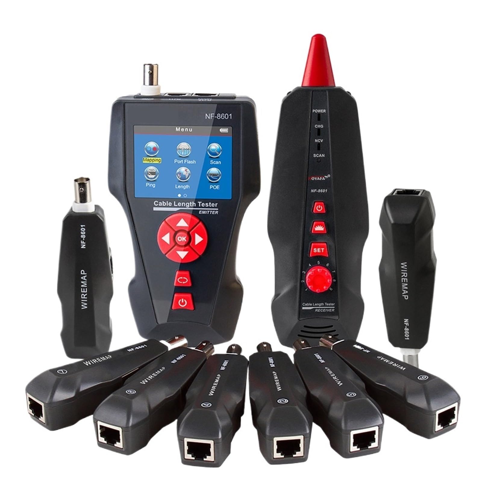 Cable Tracker, Network Cable Tester LCD Display Tracker with PoE/PING Measure Length Wiremap Ethernet