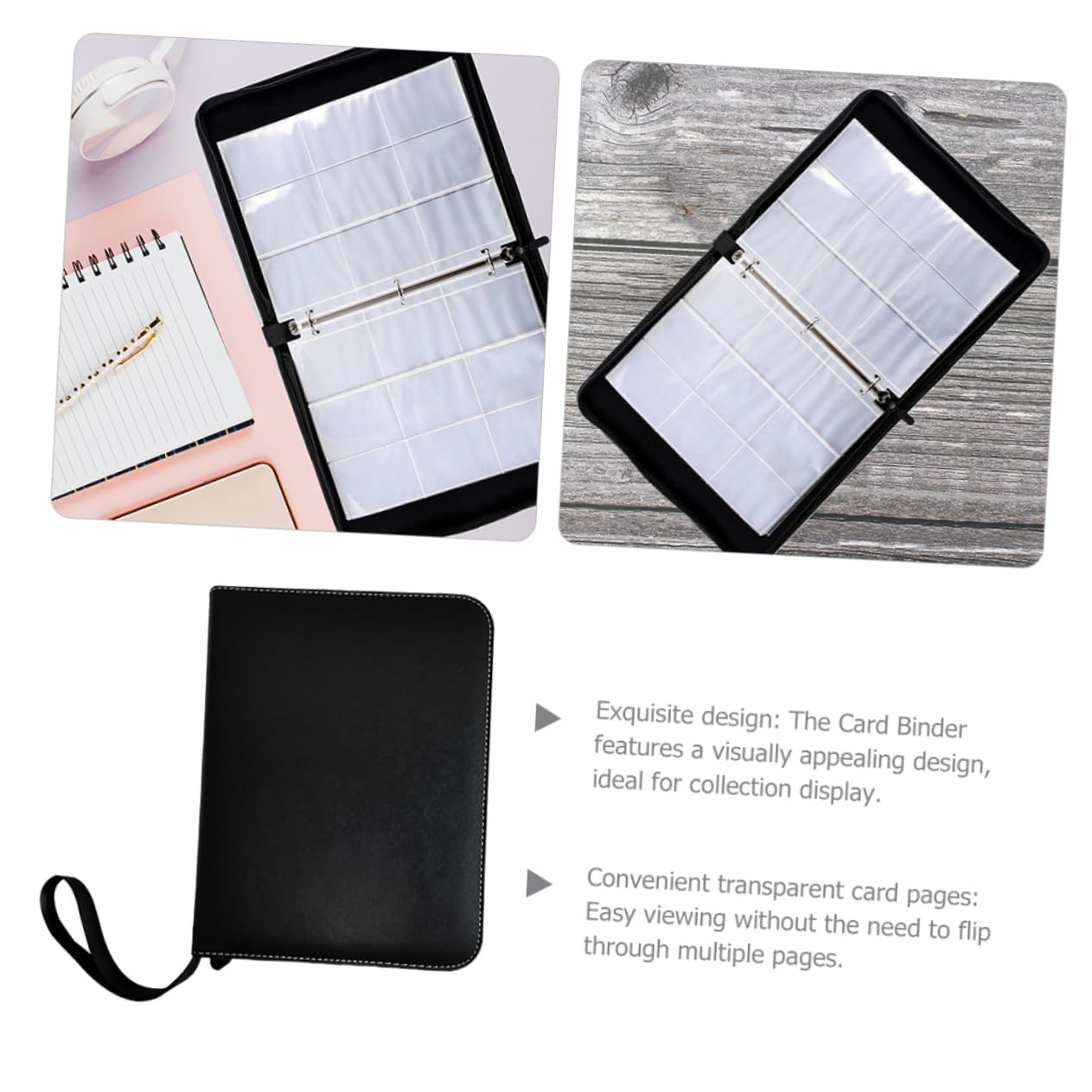 KOMBIUDA Raccoglitore Pagine Trasparenti 40 Fogli da 9 Tasche in Pp e Pu Album per Collezione e Custodia Carte da Gioco