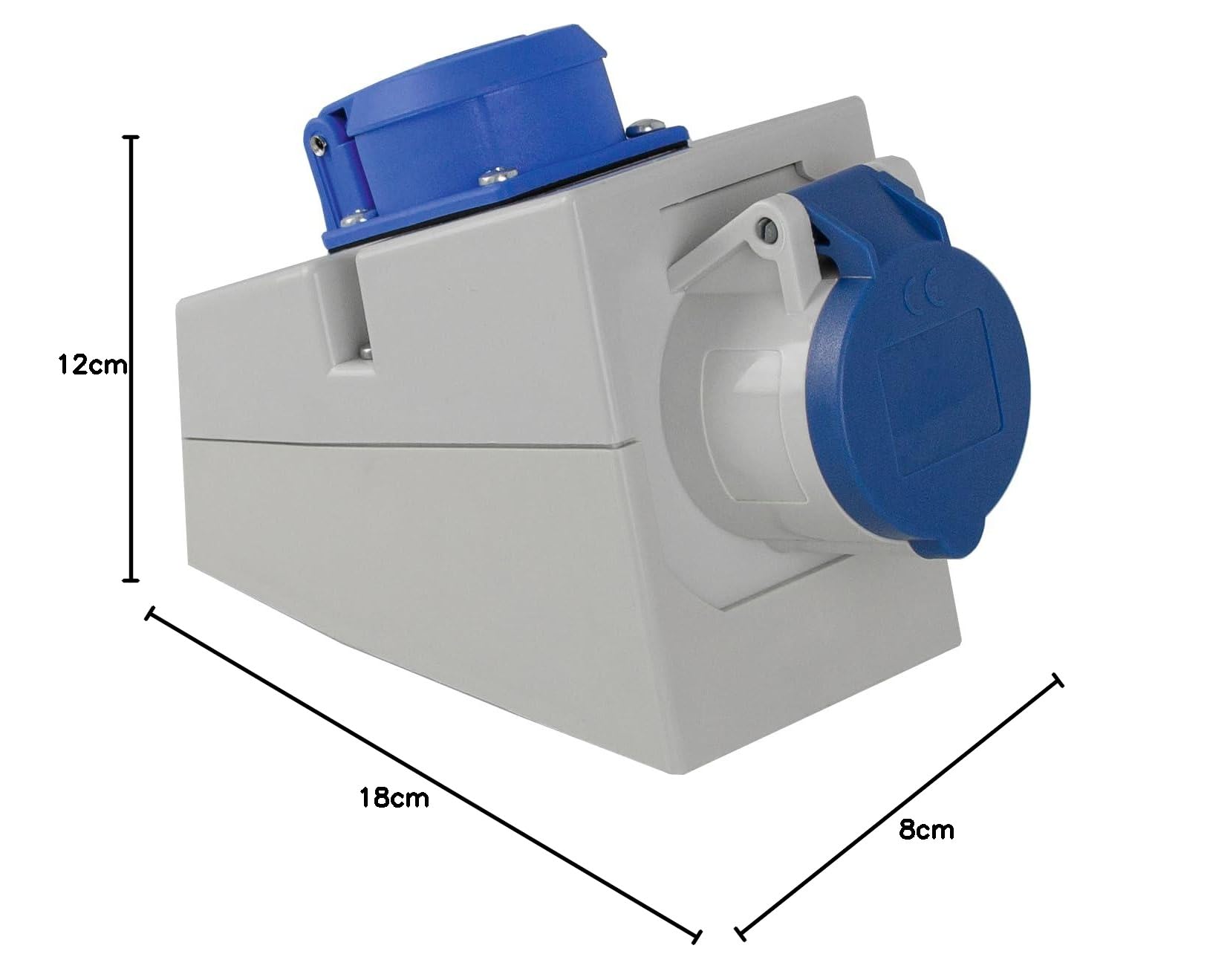 as - Schwabe - Enchufe de pared CEE - Acoplamiento de camping - 230 V, 16 A, 3 polos - con enchufe de protección de contacto - IP44 a prueba de cuerpos extraños y salpicaduras - para uso en exteriores