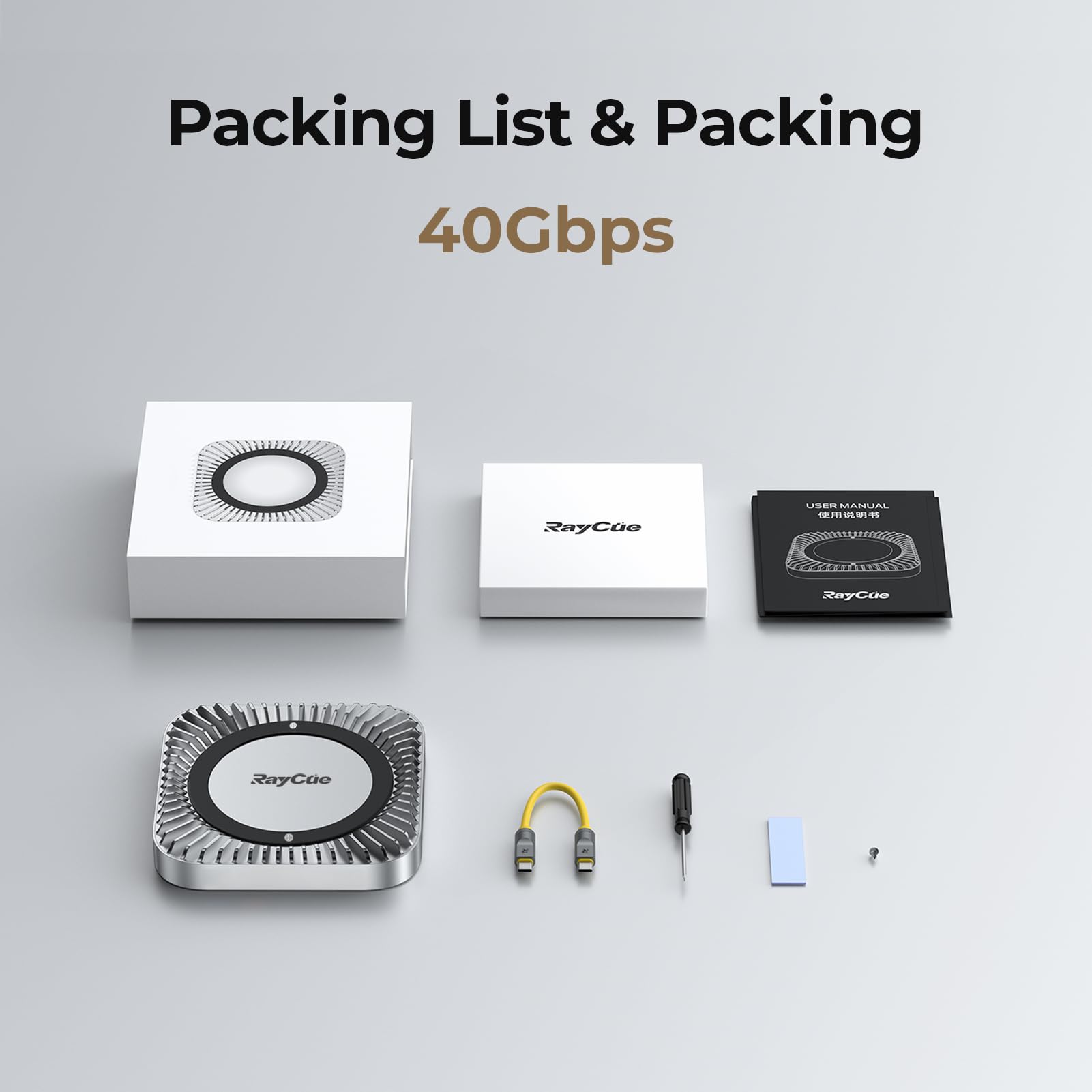 Concentrador y Soporte de Aluminio para el Nuevo M4/M4 Pro Mac Mini (2024) con Carcasa SSD NVMe/M.2 de 40 Gbps, 2 Puertos USB-A, USB-C Host, Audio de 3,5 mm, Compatible con Todos los nuevos Mac Mini