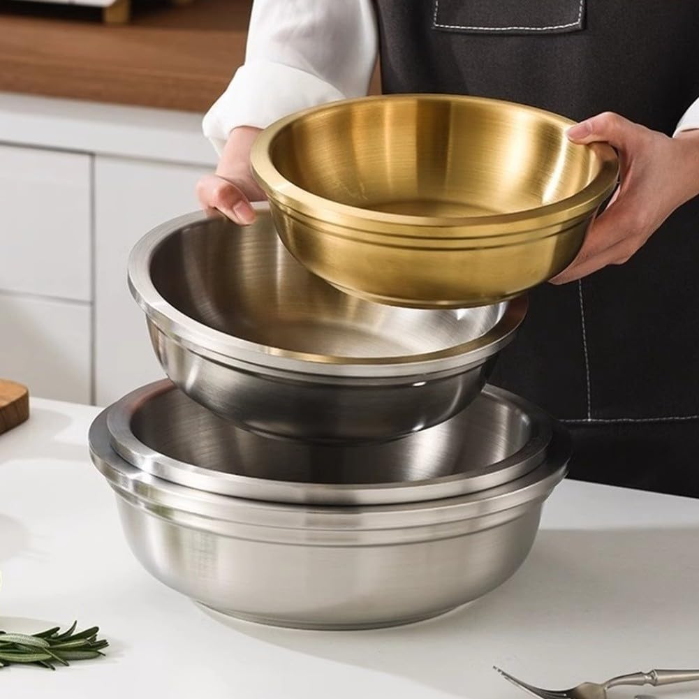 Tazón Metal Aislante Térmico 30cm Para Sopa Caliente(Gold 12inch)