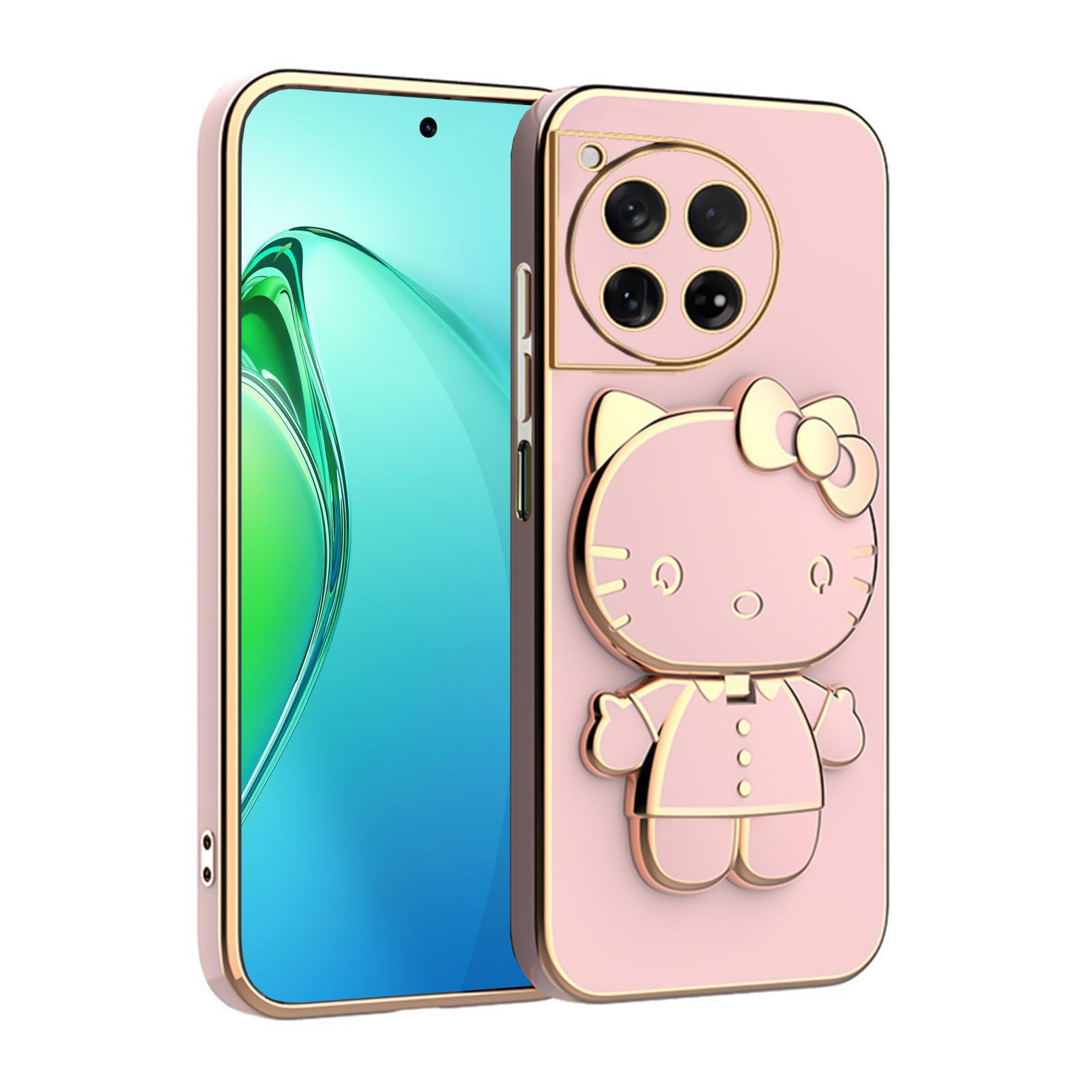 V-TAN Electroplated 3D Kitty Folding Stand and Mirror Back Case Compatible with OnePlus 12 5g (Pink) (B0CVFRD2JM) Amazon Price History, Amazon Price Tracker