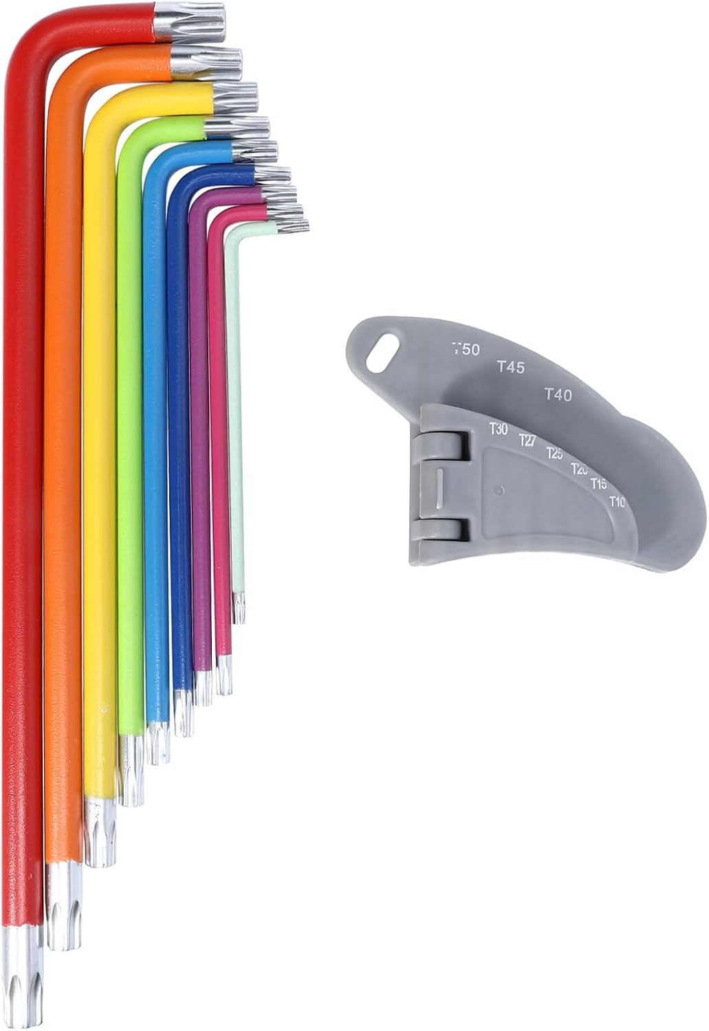 PRETYZOOM 9pcs Colorful Long Arm Star Hexagon Wrench Set Steel Spanner Repair Tool Kit for Industrial and Household Use