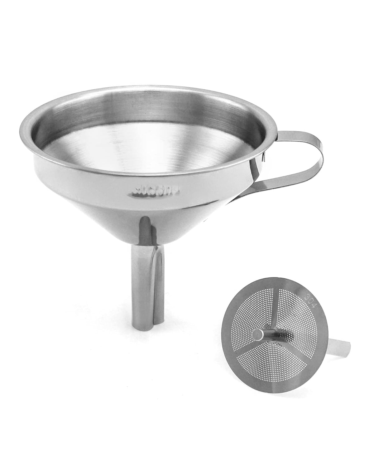 QWORK® Resin Filter Stainless Steel Funnel and Strainer Kit, 11cm, for