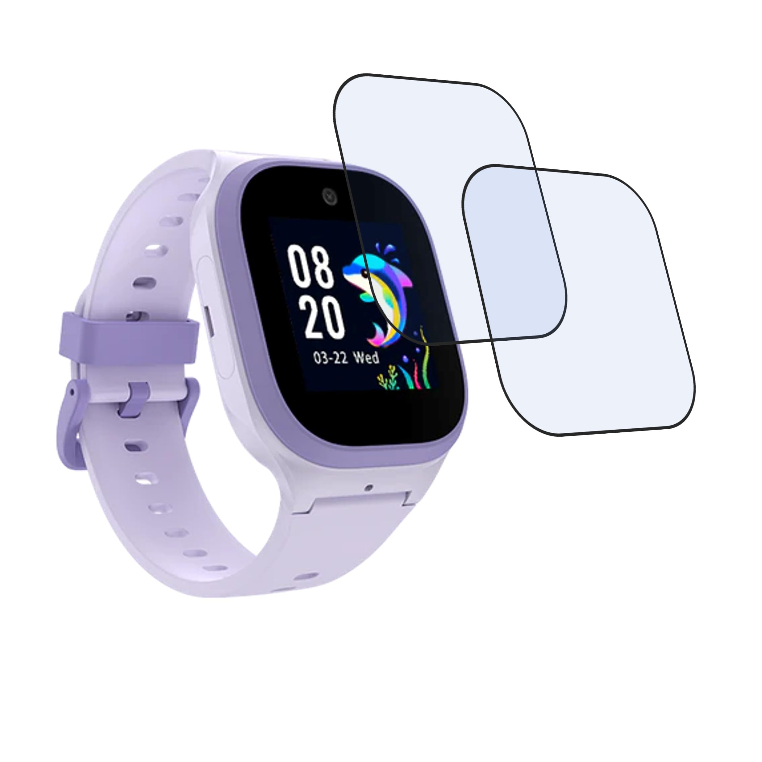 DVTECH® (Pack of 02 Clear View Best Fit Smartwatch Screen protector for Noise Scout Kids Featured Smartwatch (Not a Tempered glass)