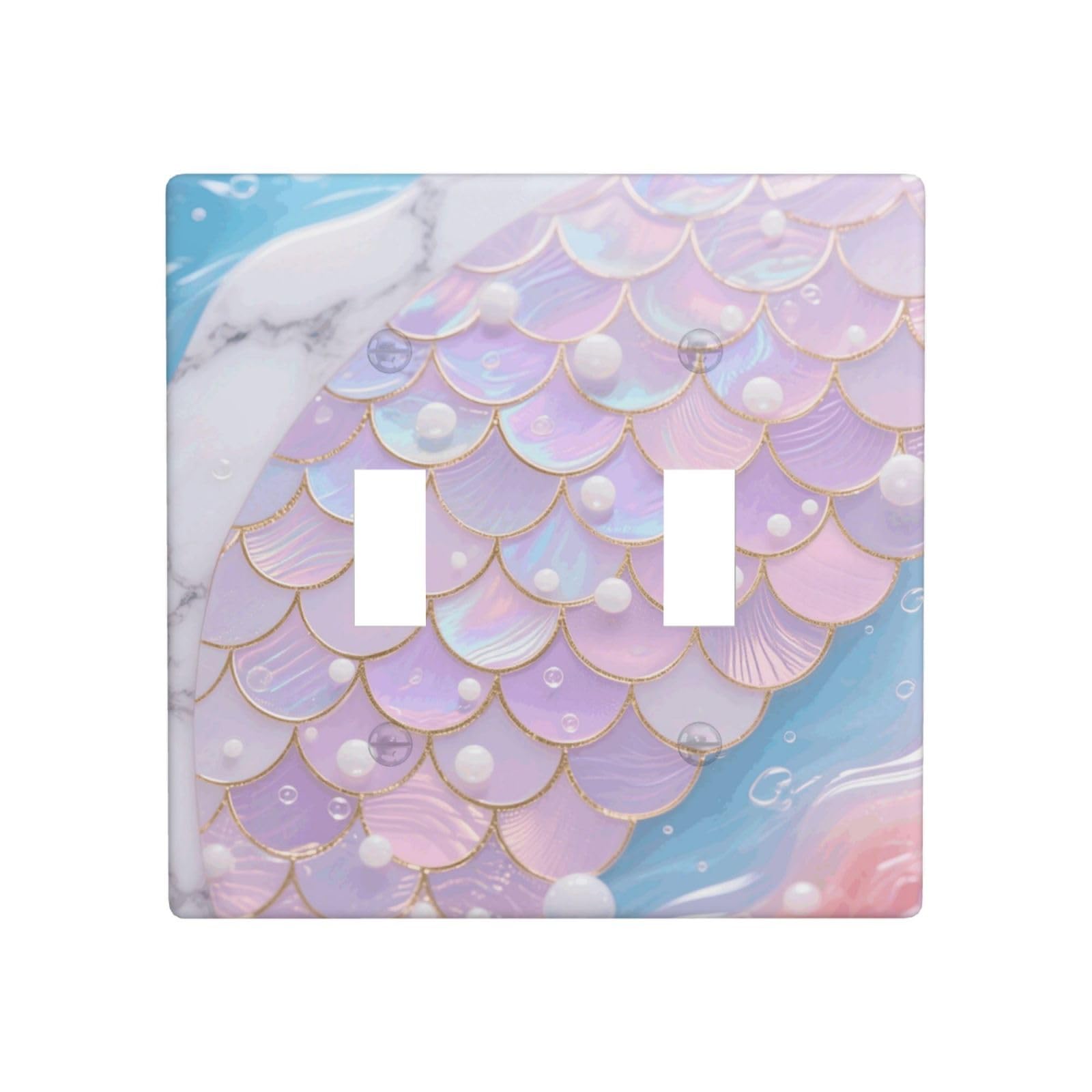 Fekiloot White Decorative Wall Plate Cover 2-Gang Duplex Switch Plate Cover Unbreakable Polycarbonate Double Toggle Light Switch Covers For Kitchen Bathroom Home Decor
