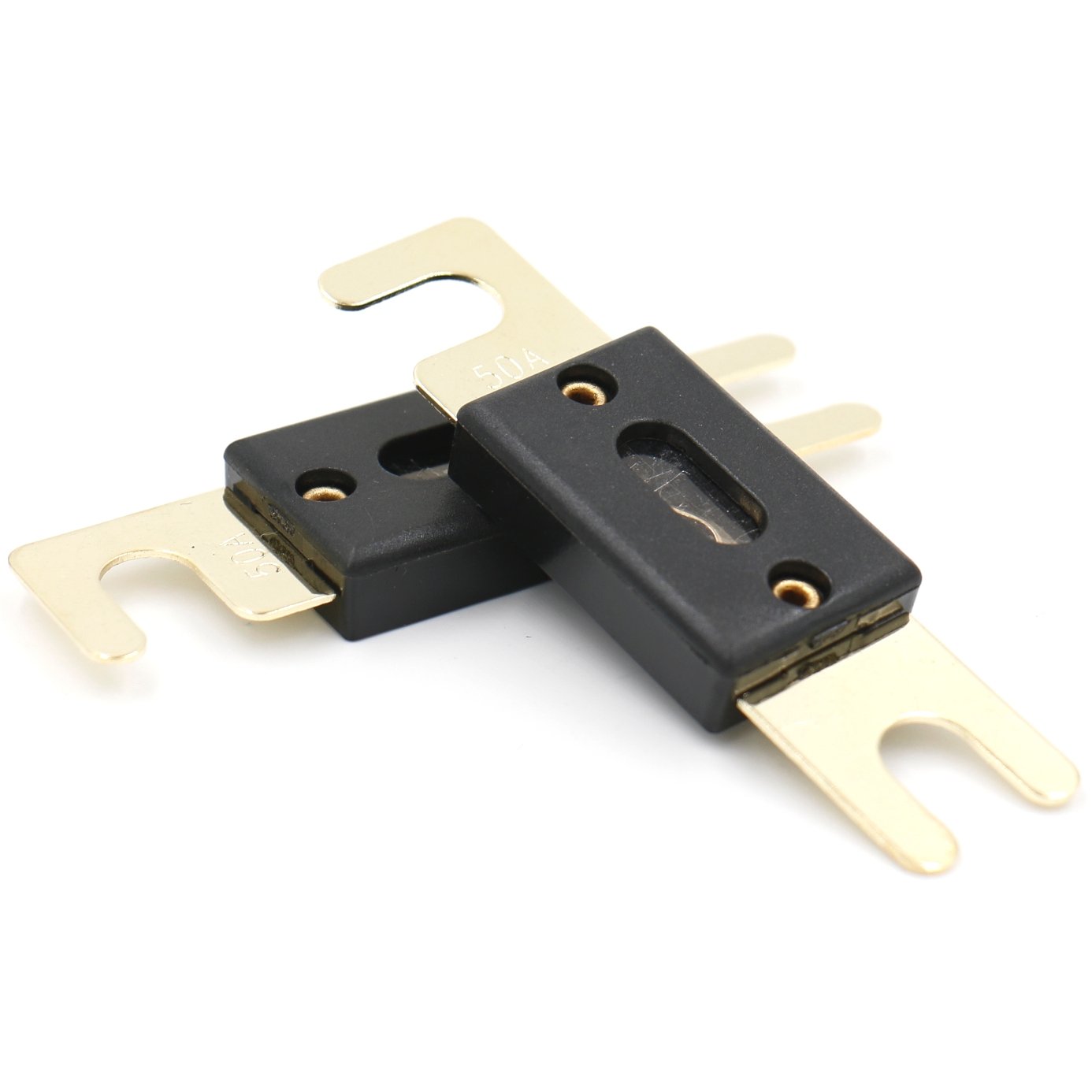 Baomain 2-Pack 50Amp ANL Fuse for Car Vehicles Audio System Sheet Gold Tone