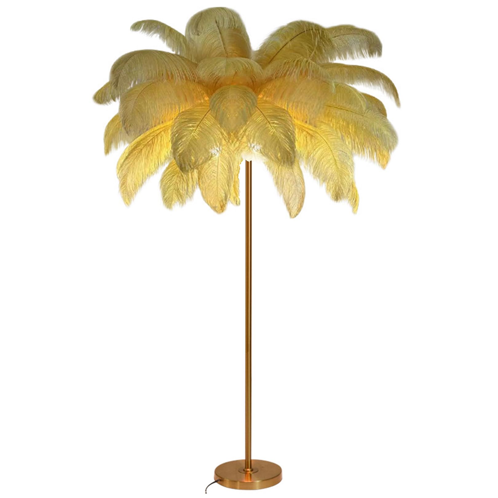 Lampadaire en plumes d'autruche pour éliminer la lumière agressive du salon