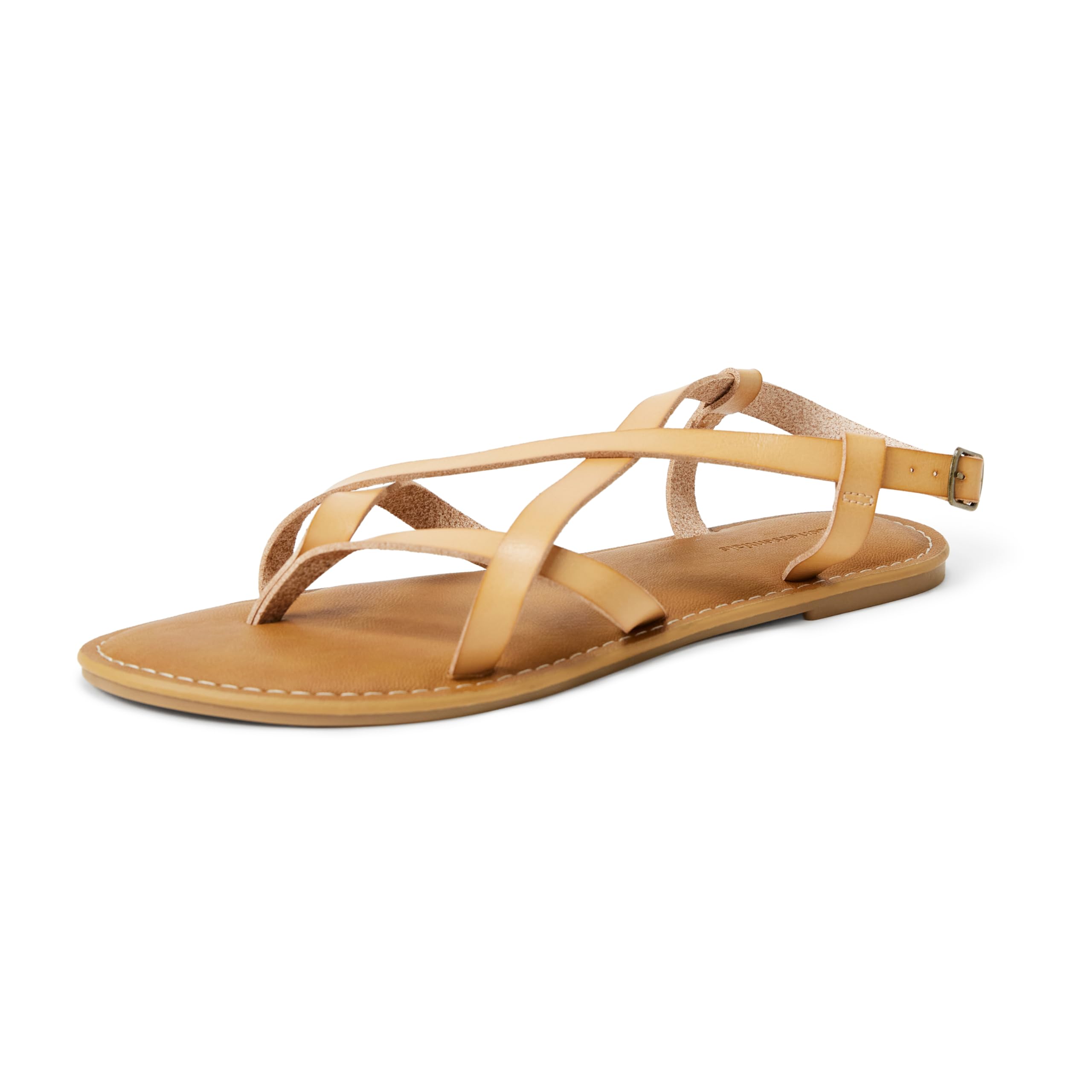 Amazon Essentials Women's Casual Strappy Sandal, Natural, 7.5