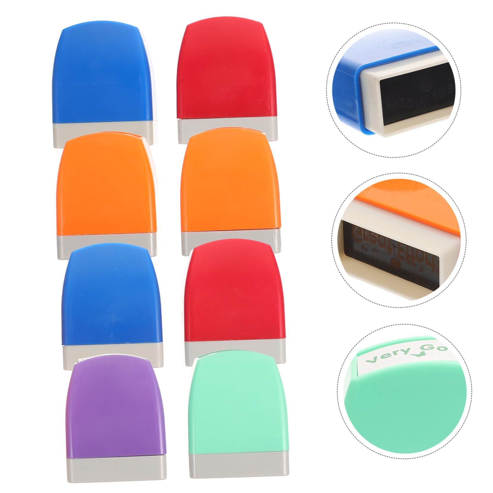 Set di 8 Timbri in Plastica DIY per Festa Scuola Decor, Timbri Multifunzione per Insegnanti Design Divertente e Materiale Abs Resistente per Ragazzo Ragazza