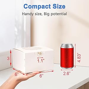 Shallive 8 Pcs Bakery Boxes 6-In with Windows, Cookie Boxes White for Chocolate Covered Strawberries, Treats, Donuts, Cupcakes, and Candy Gift Giving 6x6x3 Inch