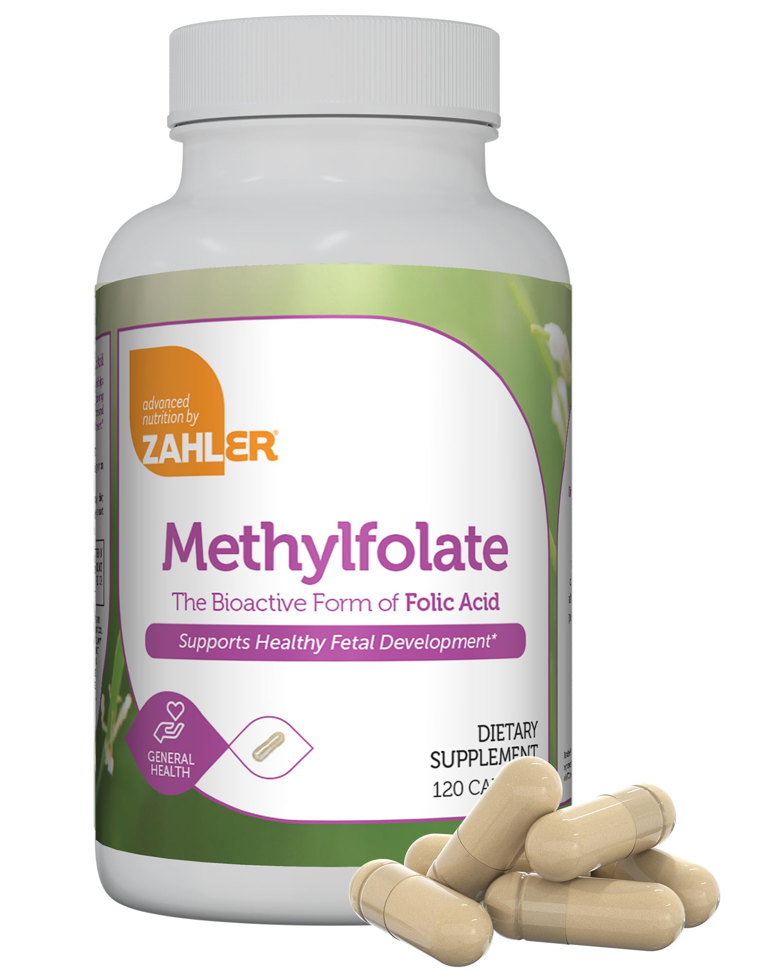 Zahler Methylfolate - Supports Healthy Fetal Development and Genetic Health - Methylated Folic Acid from 1000 mcg DFE L-Methylfolate - Kosher Non GMO Methyl Folate Supplement for Women (120 Capsules) 120 Count (Pack of 1)