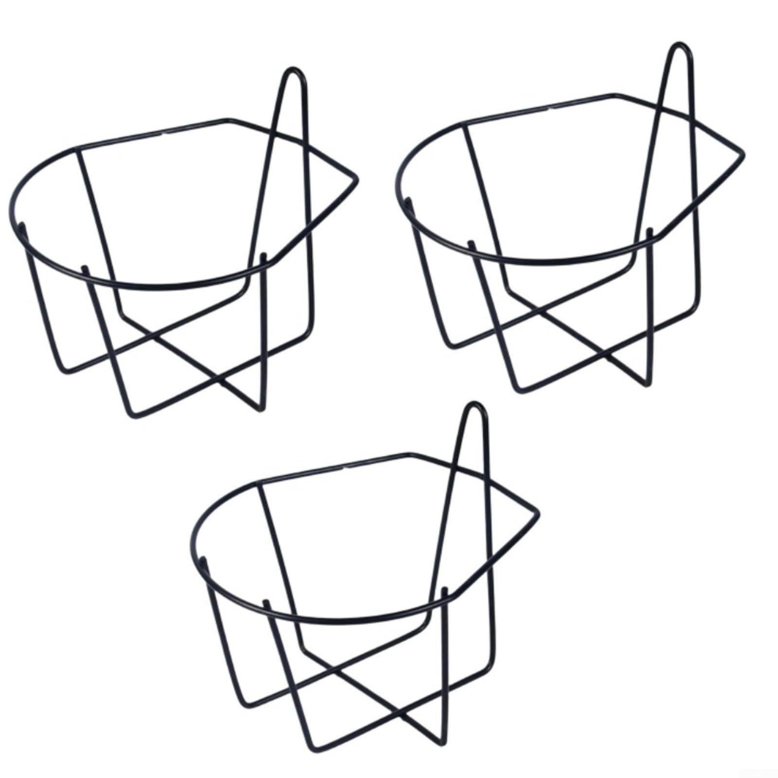 Juego de 3 soportes de pared de hierro negro para macetas, Polisheh de forma segura, perfectos para balcón, jardín y decoración de interiores