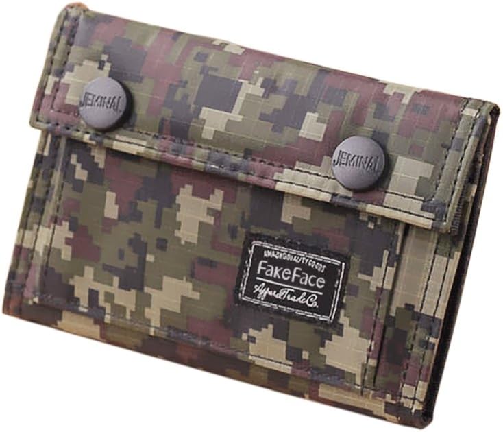 TINAYAUE Mens Tenns Boys Camouflage Wallet Trifold Canvas Purse Credit Card Holder Notecase Travel Wallet Cash Coin Purse Flap Wallet for Teenagers Students
