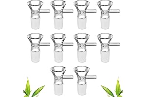 10 Pack Glass Funnel, Glass bong, 14mm Glass Tube Filter with Handle
