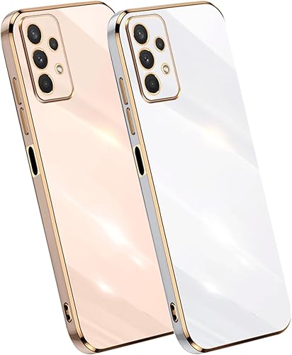 Miniatura 7 de Paquete de 2 fundas de teléfono para Samsung Galaxy A32 4G, carcasa galvanizada de silicona TPU para Samsung Galaxy A32 4G para hombres y mujeres, a