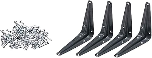 Miniatura 2 de Soporte de estantería de metal - Soportes angulares - Soportes en L para estantes - Soportes decorativos de esquina - Soporte de estante resistente