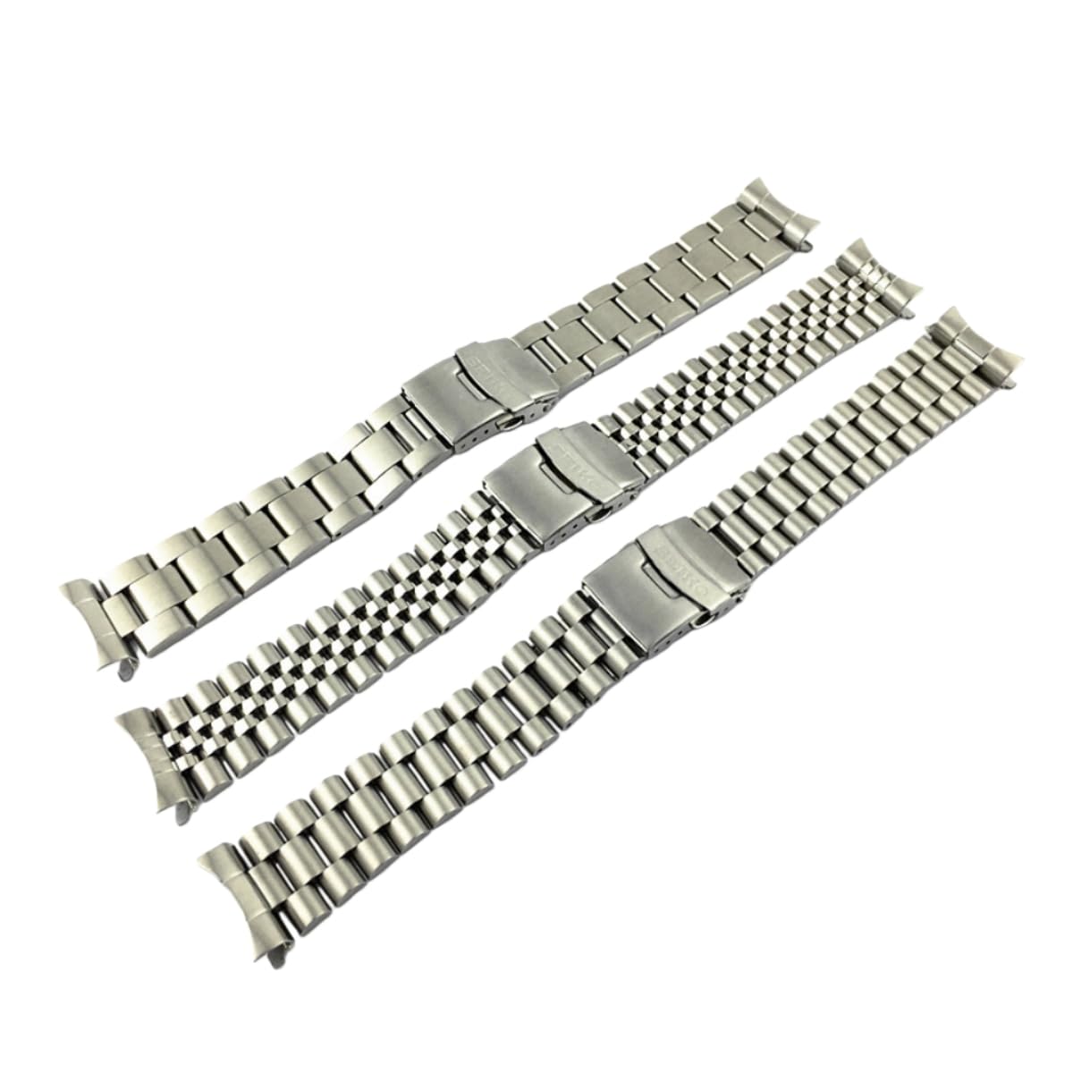 Correa Reloj Acero Inoxidable Extremo Curvo, 18mm 20mm 22mm Banda Metal, Brazalete Macizo para Seiko SKX007