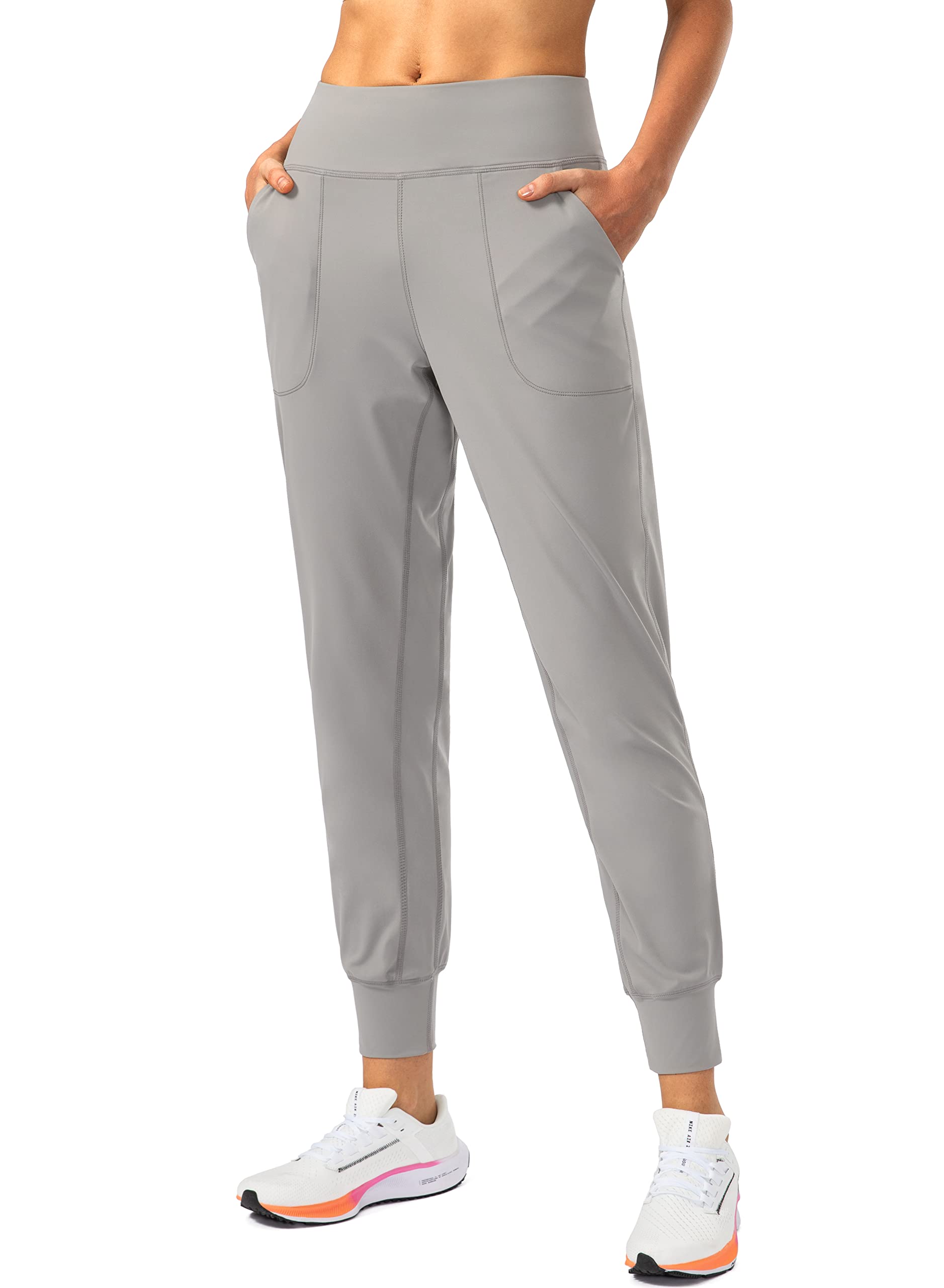 Soothfeel Women's Joggers with Zipper Pockets Petite/Regular/Tall High Waisted Athletic Workout Yoga Pants Joggers for Women