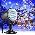 Christmas Snowflake Projector Lights,Outdoor Christmas Snowfall Light,Holiday Lights Projector,Waterproof White Snow Landscape Decorative Lighting for Halloween Xmas Wedding Party Gift