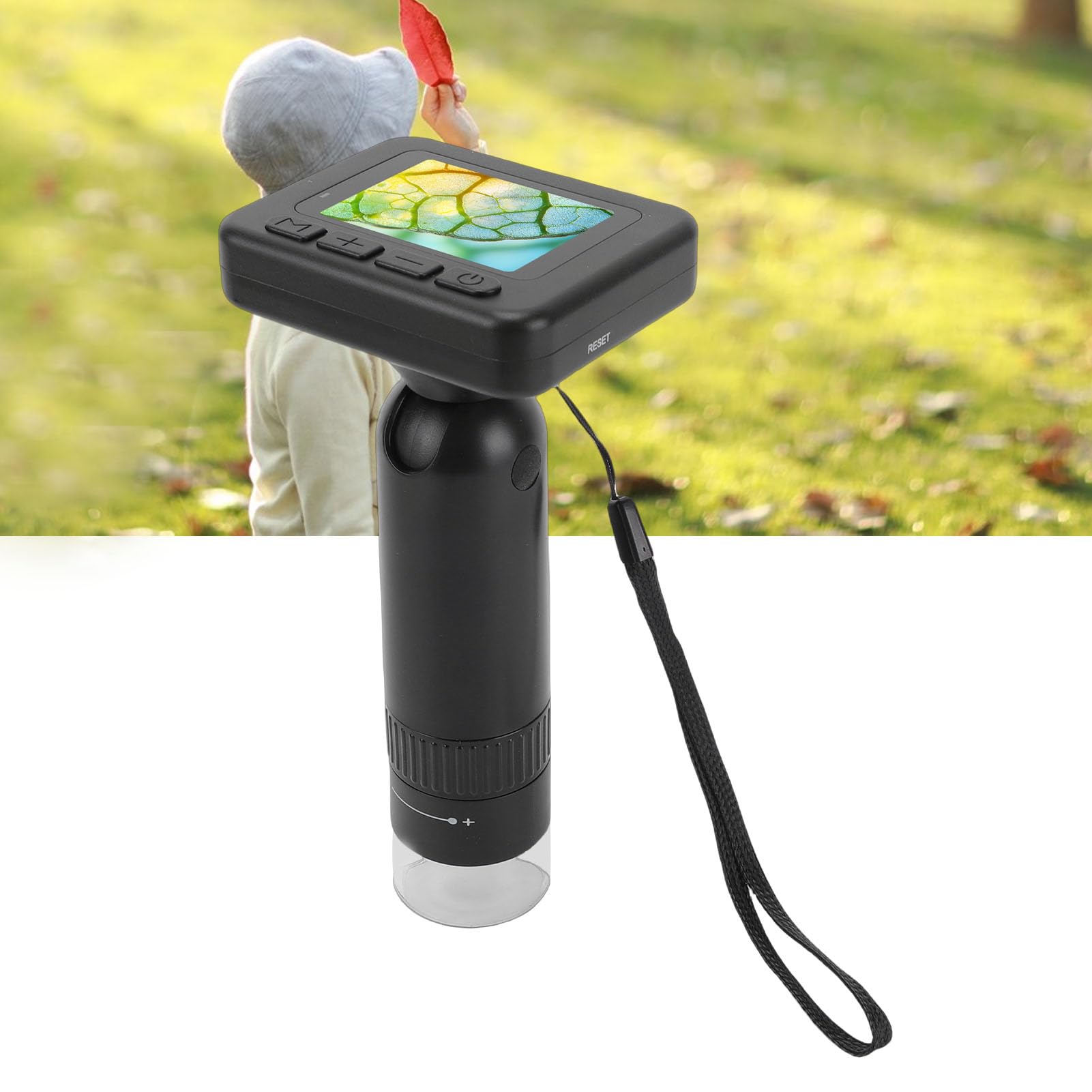 Ręczny Mikroskop Cyfrowy 1000X, 2-calowy Ekran HD Przenośna Kamera ze Szkłem Powiększającym 1080P z 8 Regulowanymi Diodami LED, Idealna dla Dzieci, Studentów, Napraw, Lutowania i Nauki