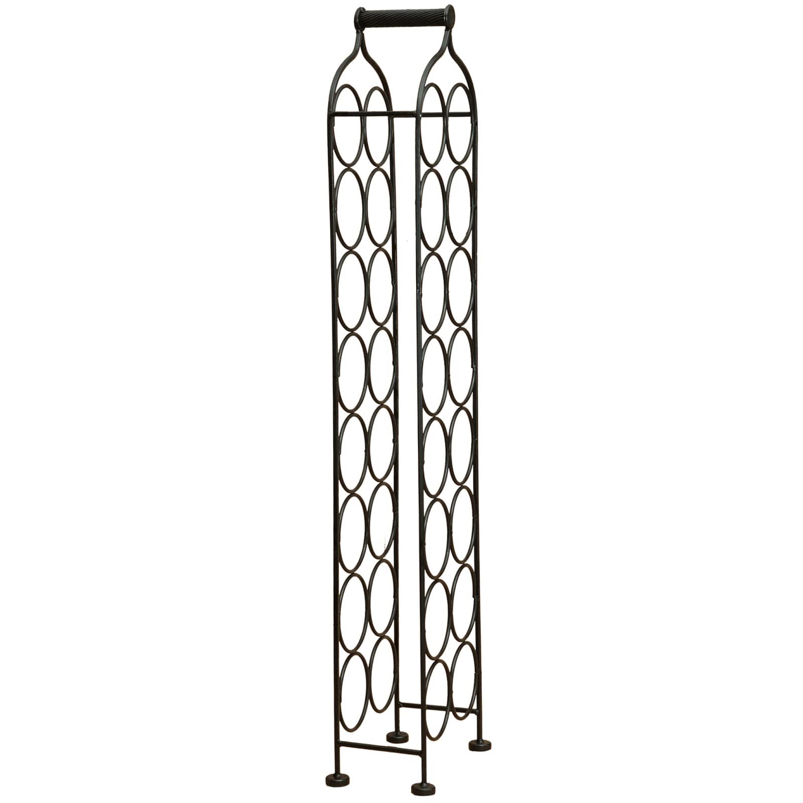 Biscottini Range Bouteille en Fer forgé L24xPR12xH105 cm - Porte Bouteille - Porte Bouteille vin - Range Bouteille frigo - Meubles de Salle à Manger - Meuble Cuisine Rangement