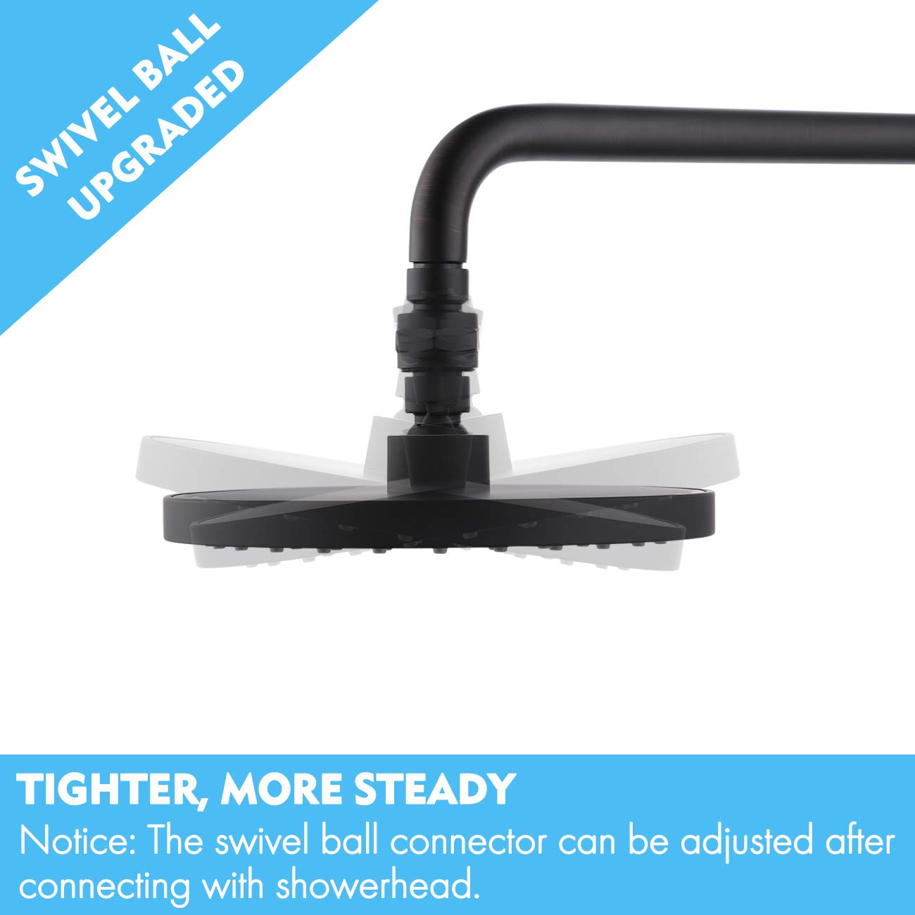 KES Shower Head Swivel Ball Joint Shower Connector Adapter Brass