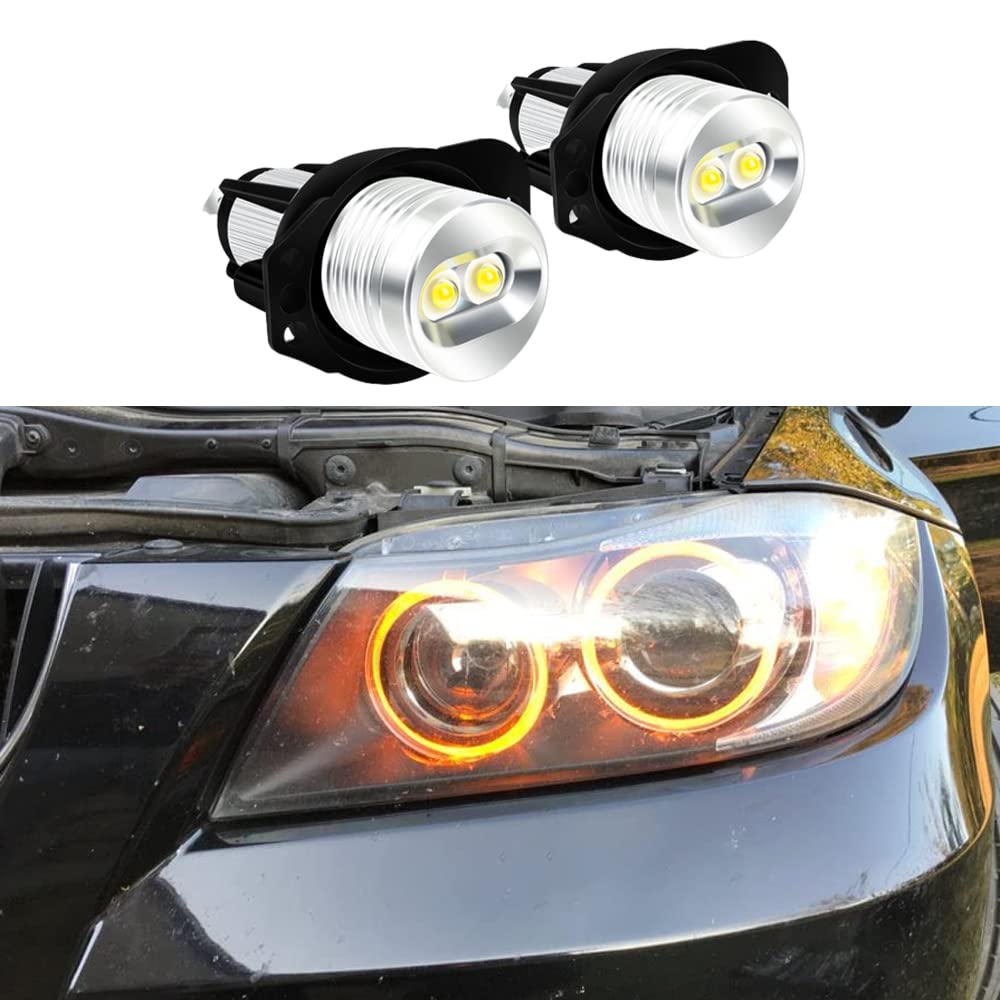 Riloer Ampoule LED de gabarit Halo Angel Eyes compatible avec BMW Série 3 E90 E91 (2006-2012), 6 W, bleu, Angel Eyes