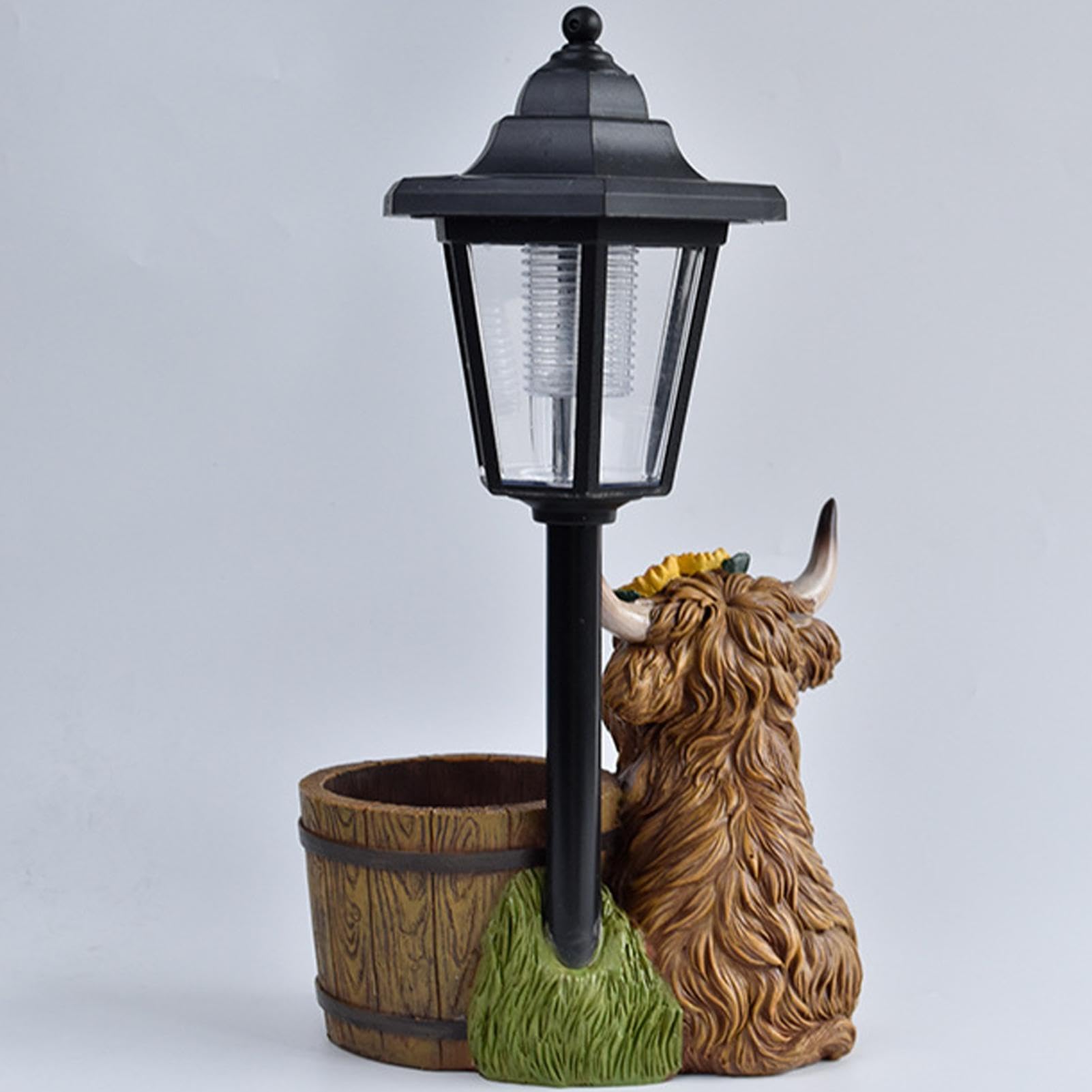 Vaso Fiori con Luce Solare Luce Solare A Forma Di Con Fioriera | Arredo Da Esterno per Giardino Cortile Portico Prato Patio Ingresso Retro Ringraziamento