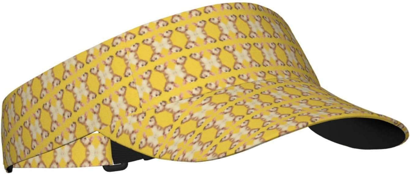 Animal Dog French Bulldog Print Sport Sun Visor Hats Adjustable Empty Top Baseball Cap Women and Men Sun Visor Hat Black