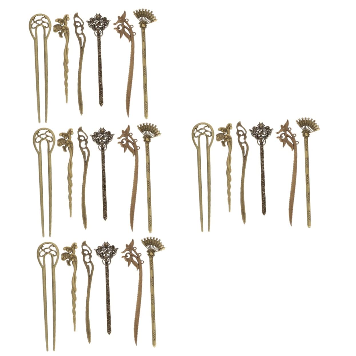 minkissy 24 Pcs Antique Hairpin Hair Stick Chinese Hair Accessories Vintage Hair Clips Chinese Chopsticks Ancient Jade Hair Pin French Hair Pin Updo Hair Accessories Chinese Hair Pin Alloy