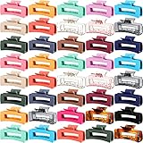 36 Pieces 4.1 Inch Large Hair Claw Clips Rectangular Big Hair Clips Matte Nonslip Banana Clip Strong Hold Plastic Barrettes Jaw Clips for Women Girls Gifts Hair Accessories, 18 Colors