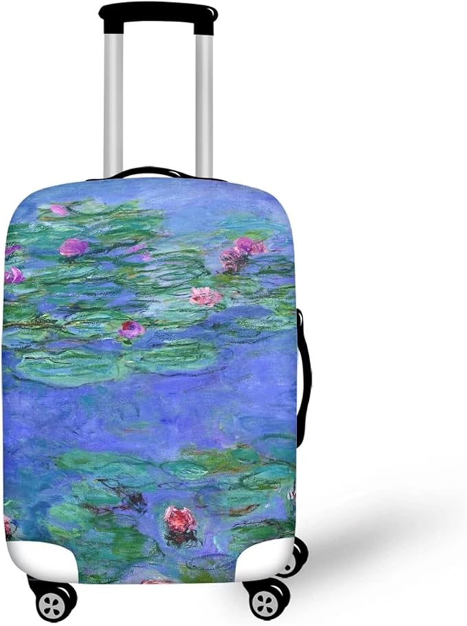 review Mumeson Girls Womens Travel Luggage Cover Claude Monet Water Lilies Suitcase Trolley Case Cushion Covers Holiday Travel Dust-proof Suitcase Cover for 22 23 24 25 inches