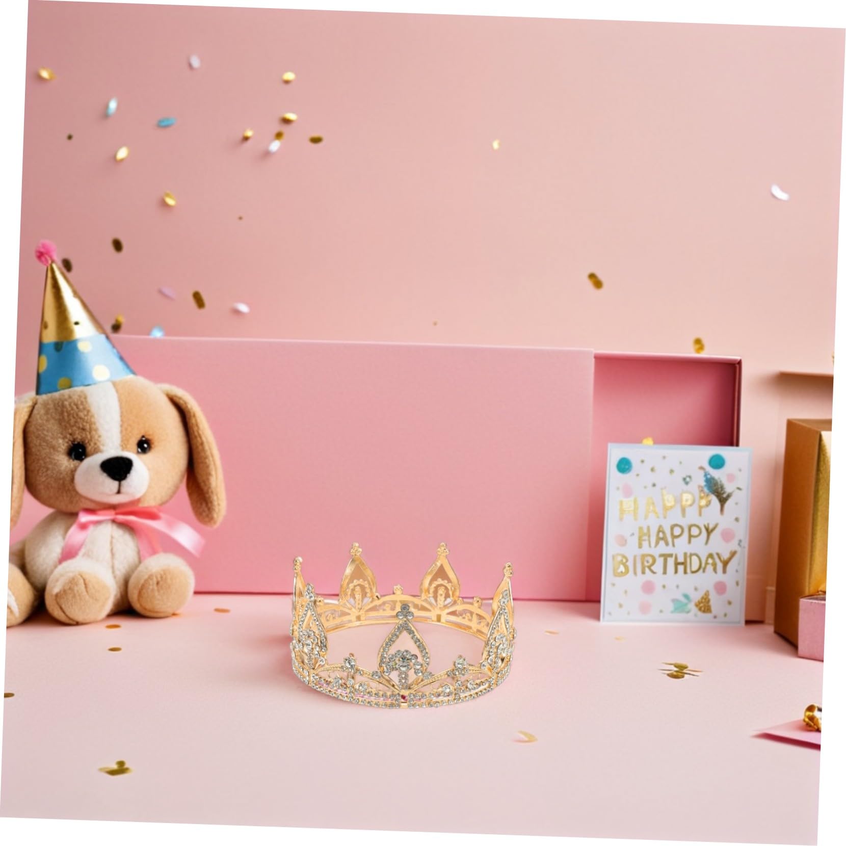 iplusmile Redonda Brillante para Novia con Diadema de Pedrería Tocado Elegante para Bodas y Fiestas Accesorio Femenino Estilo Princesa para Cumpleaños y Eventos Especiales