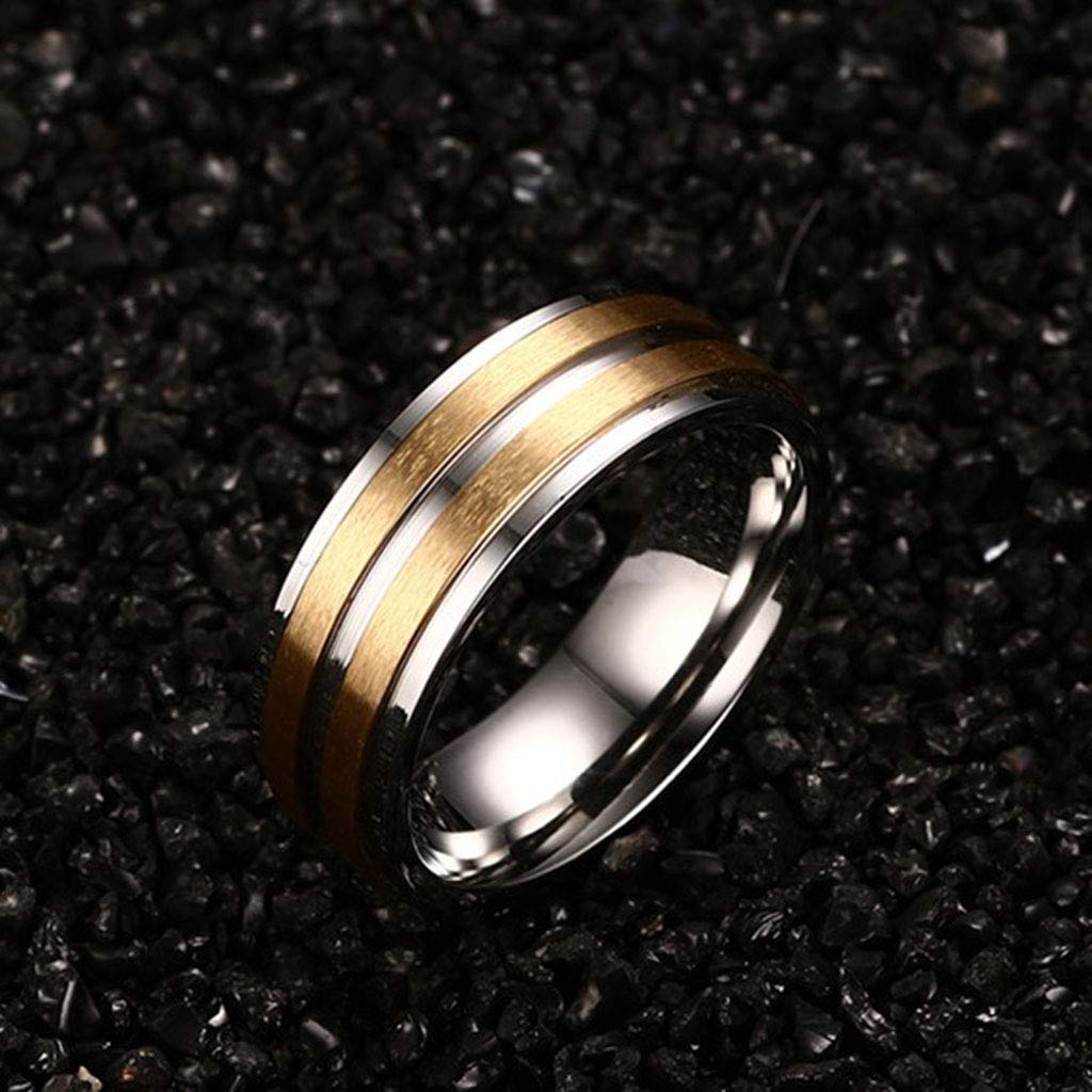 Elegancka stal tytanowa Złoty pierścionek dla par Simple cam Diamond CR-026, Thereisadrill, 11#, Rozmiar: 8#, Kolor: Thereisadrill (Kolor: Nodrill, Rozmiar: 14#)