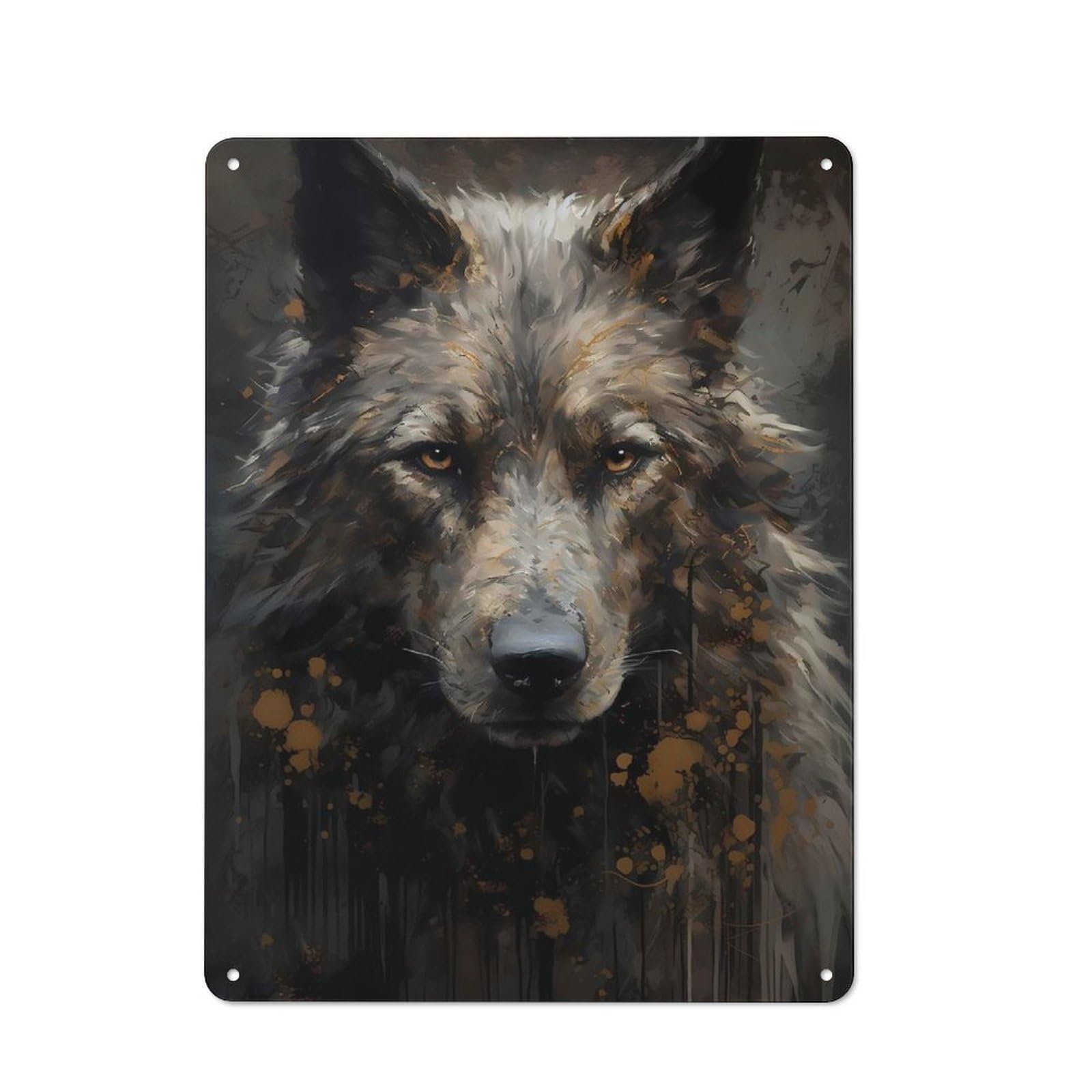 Metal Wall Sign 40x30cm Featuring Alaskan Malamute Dog for Garage Or Workshop, for Garage, Workshop And Man Cave Decoration