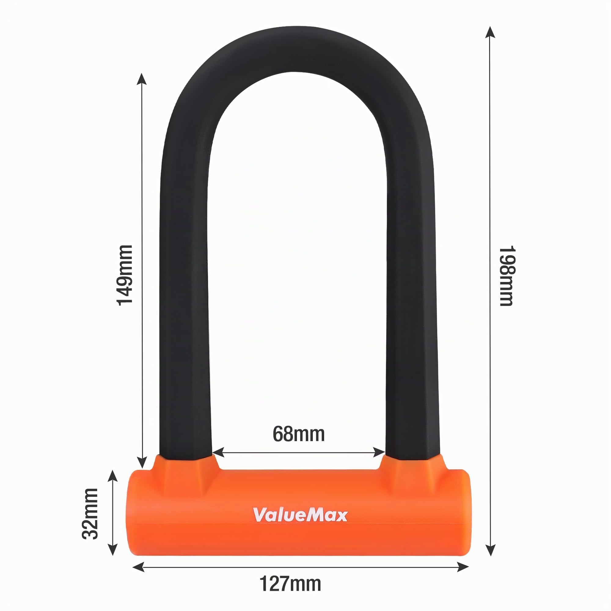 ValueMax Lucchetti a U per Bicicletta 2 in 1, Lucchetto per Bici a U con Cavo Flessibile da 1,8m e Supporto, Lucchetto Bici Antifurto a U per Biciclette, Veicoli Elettrici, Motocicli