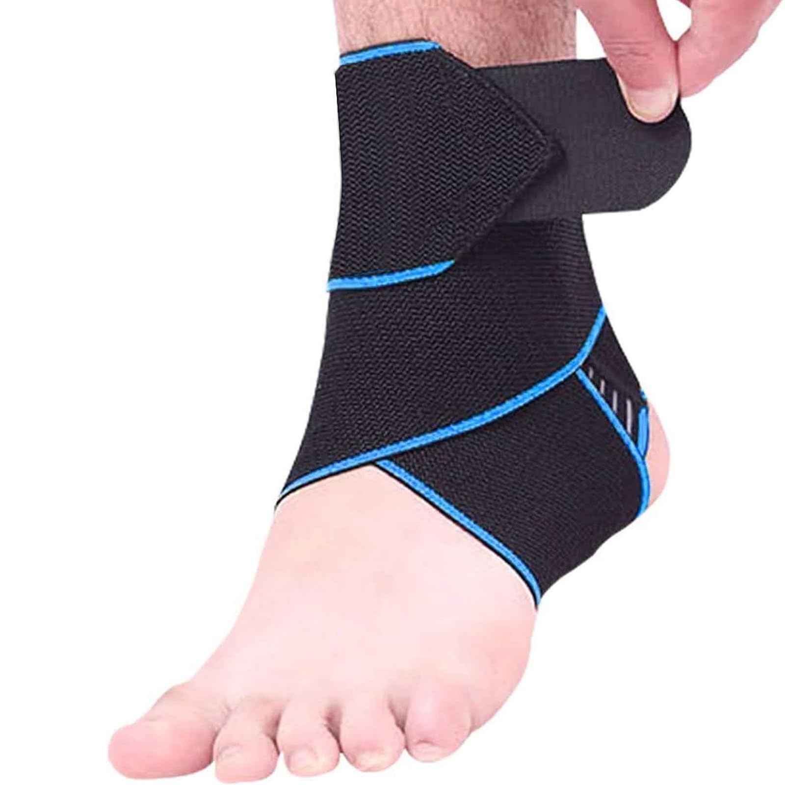Chevillère Entorse Flexible Ultra Fine Ajustable Maintien Renforcée Unisexe Sport Bleu