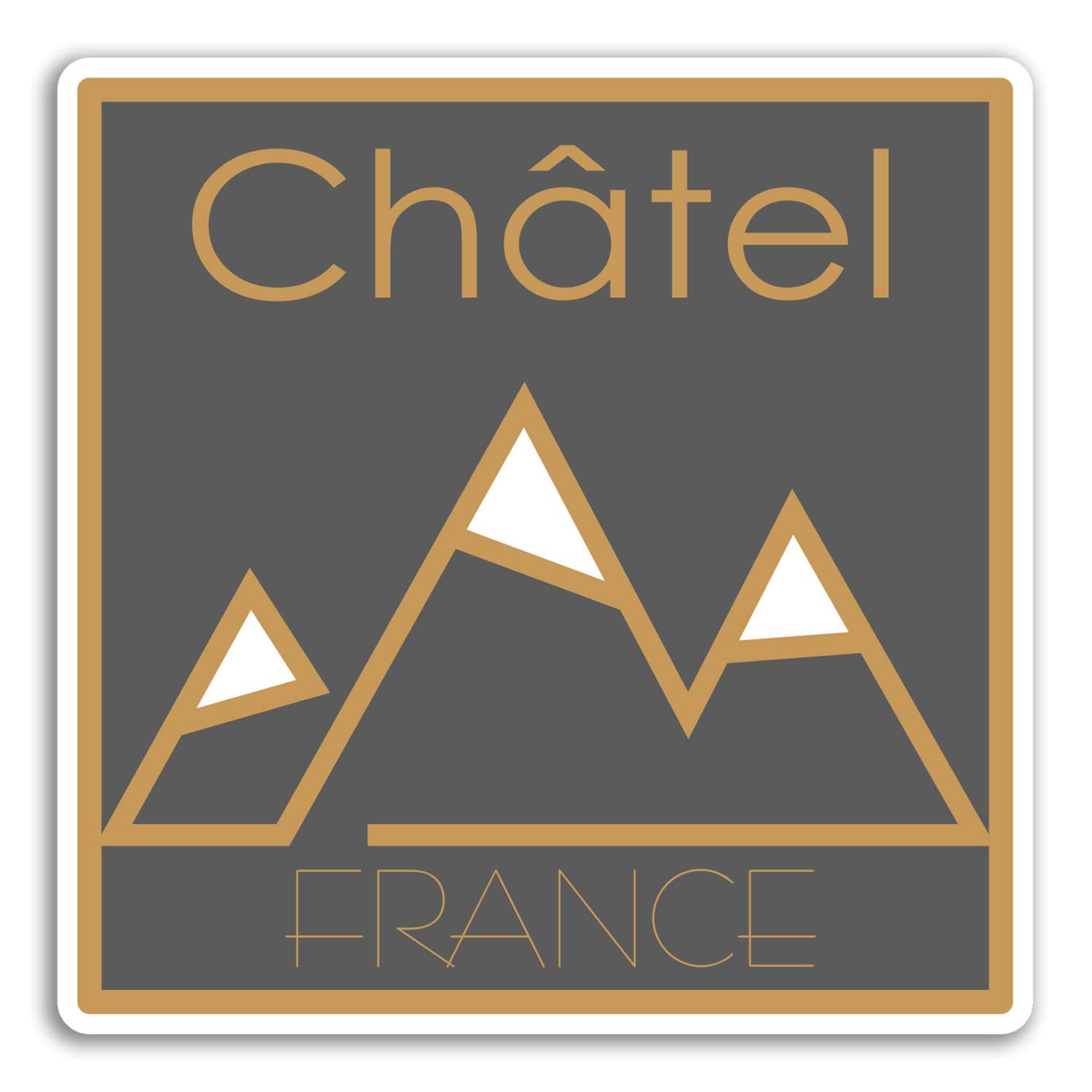 Destination Vinyl Ltd Multi 2 X 10Cm Chatel France Fun Vinyl Stickers - Ski Snowboard Sticker Luggage #18824 (10Cm Wide)