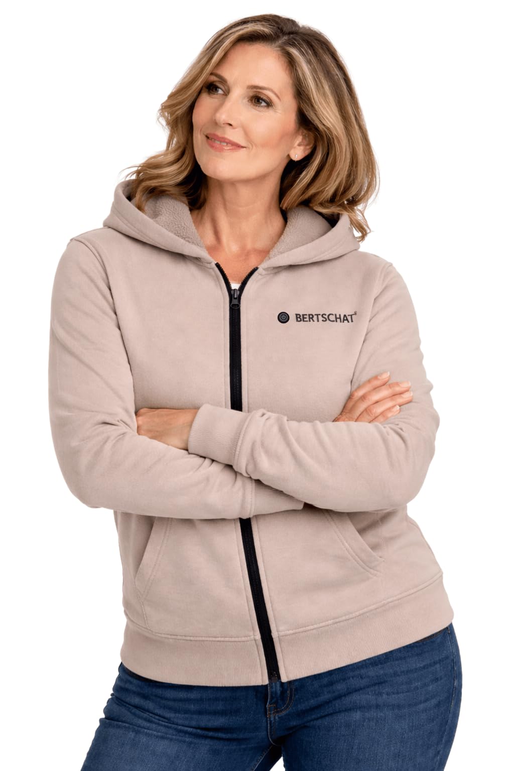 Heated Vest - Heated Hoodie - Heated Jacket | Women | 5 Heating Zones | Beige | M