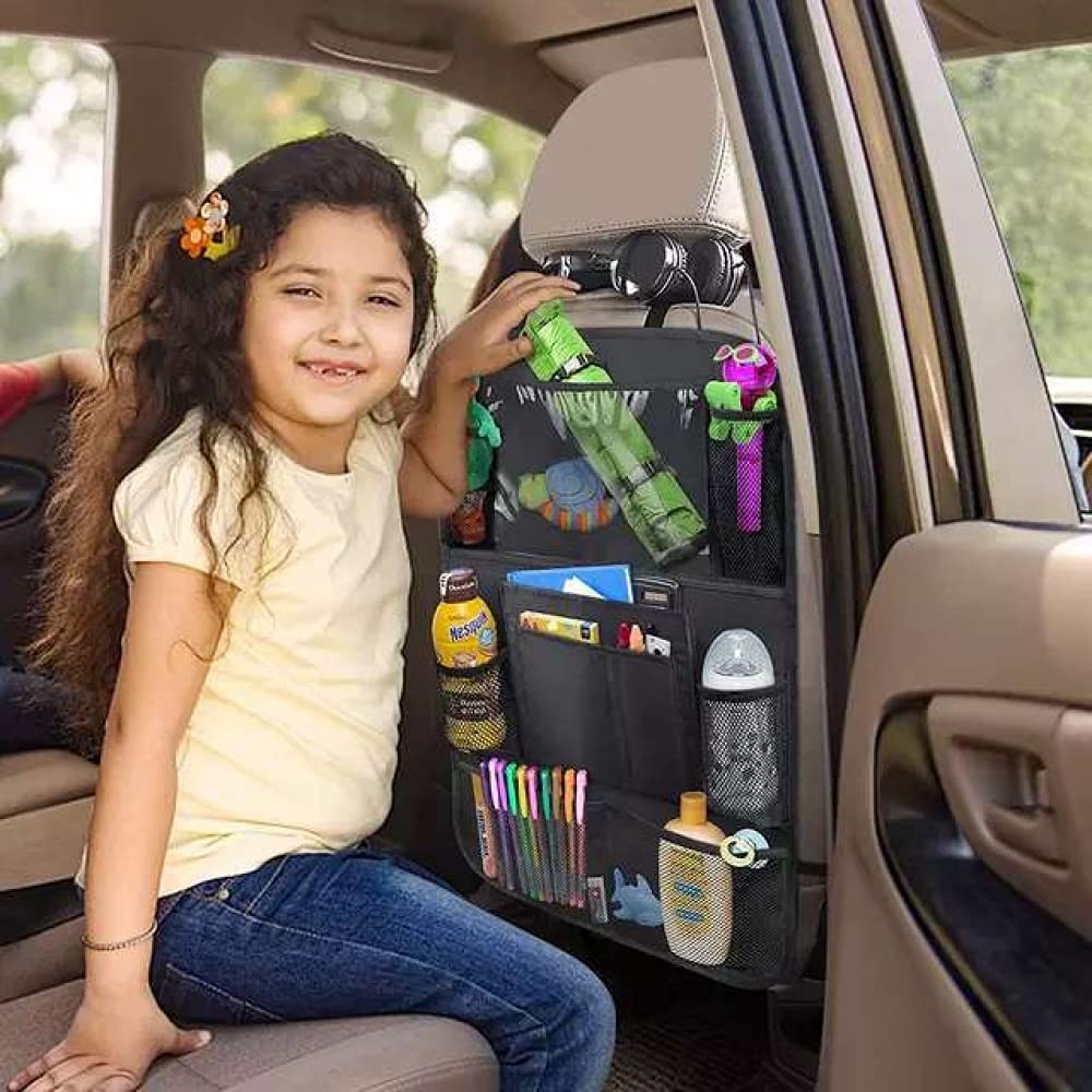 Siqi Backseat Organizer, Organisateur de Voiture pour Enfants avec Trou pour USB/Casque arrière Organisateur de siège de Voiture Organisateur de siège arrière pour Road Trip, collations pour Enfants,
