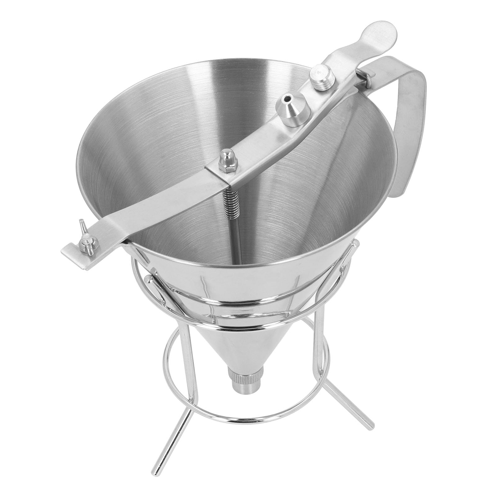 Dispenser per pancake in acciaio inossidabile Imbuto da kucina a pistone Imbuto per dolciumi con supporto Utensile da forno per cupcake, waffle, preparati per muffin, crepes,