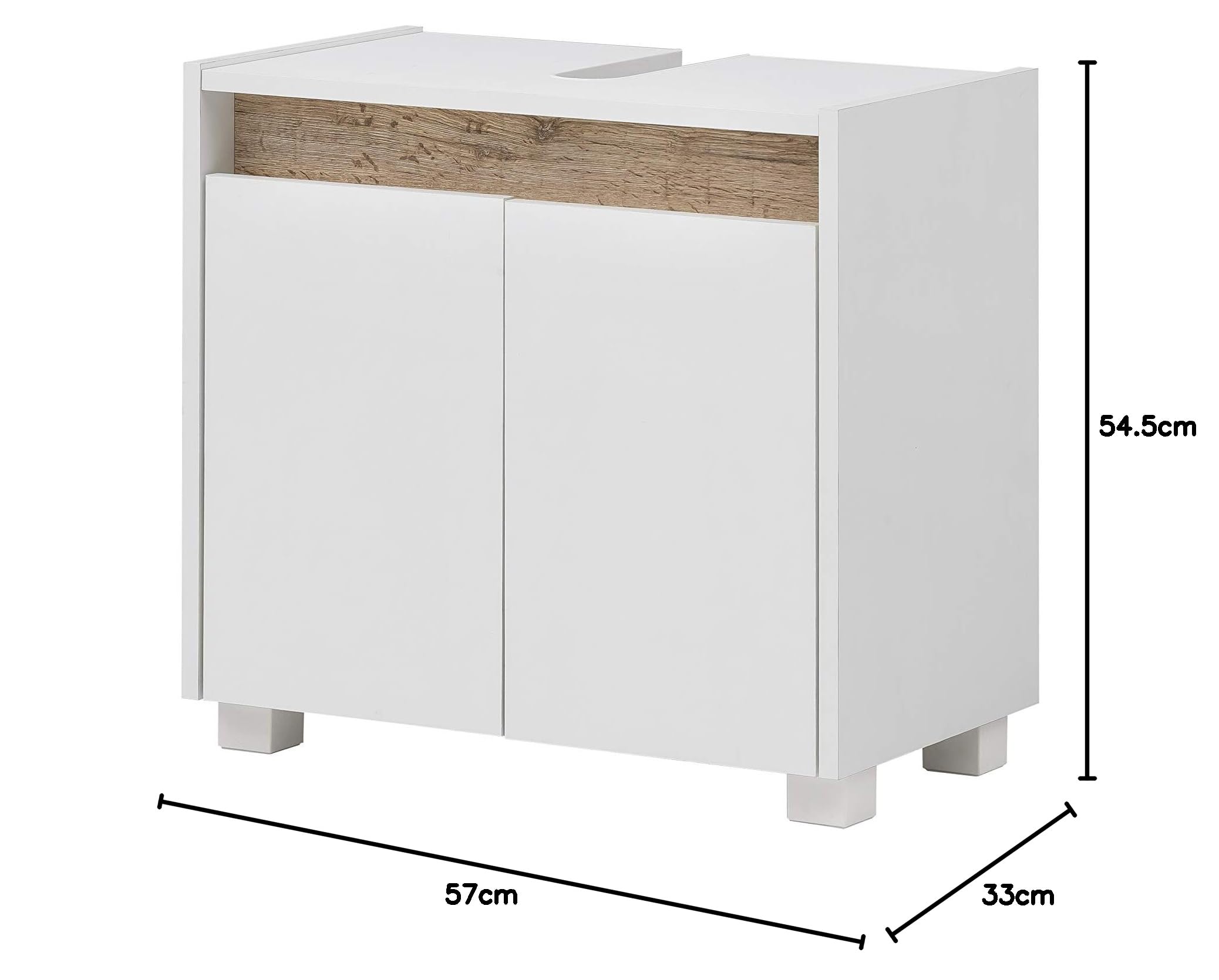 Schildmeyer Cosmo 146316 Wastafelonderkast, 57 x 54,5 x 33 cm (b x h x Schildmeyer Cosmo 146316 Wastafelonderkast, 57 x 54,5 x 33 cm (b x h x